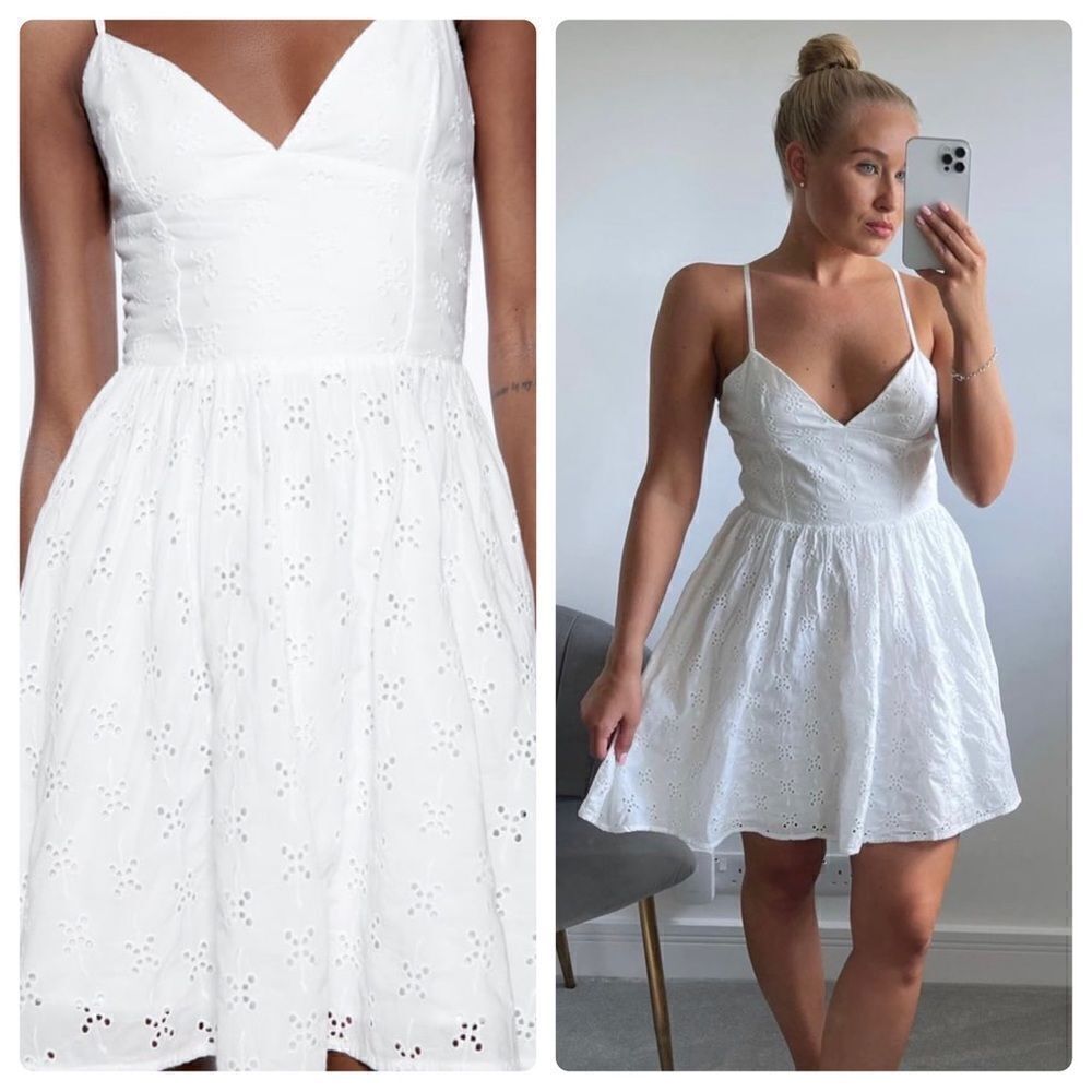 Zara White Openwork Dress New - Picture 2 of 11
